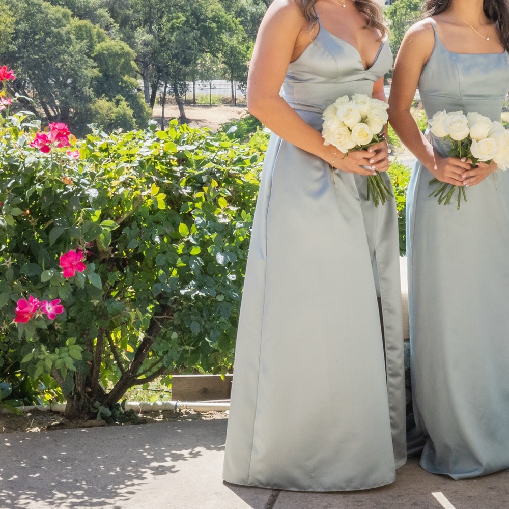 David's Bridal dusty sage bridesmaid  Maxi Dress